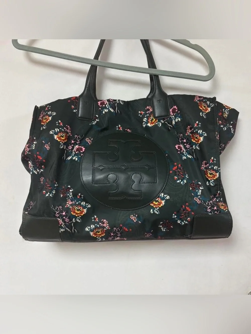 ❤️Tory Burch Black Floral Logo Tote